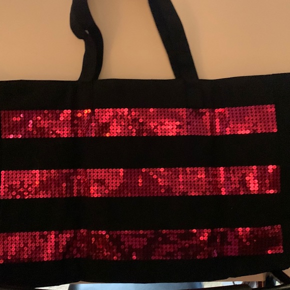 Large Victoria’s Secret Black with Red sequins Tote. - Picture 5 of 5